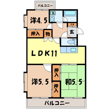 レジデンスY.S（高崎市上並榎町）の物件間取画像